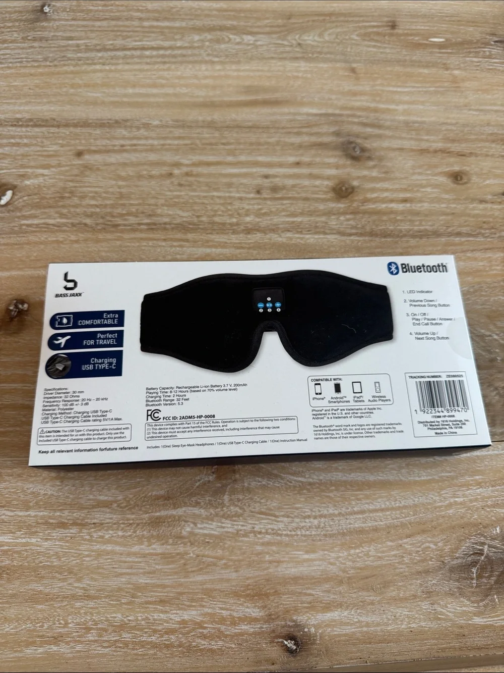 Bluetooth Sleep Eye Mask Headphones - Black